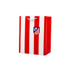 Small gift bag jersey red and white stripes with crest 18x10x23 cm